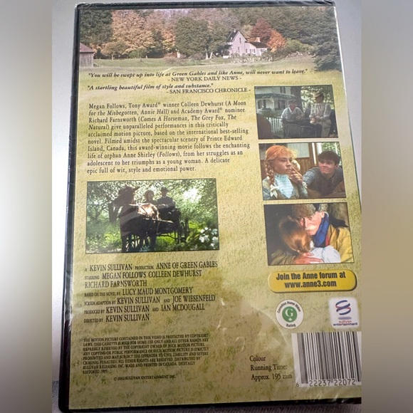 NWT NIB Anne of Green Gables Sullivan Entertainment’s 195 m Restored DVD Video - Picture 3 of 3